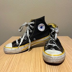 Black & tallow converse high tops